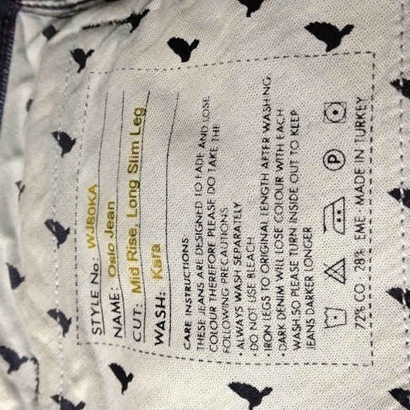 MiH Jeans The Oslo Blue Kara Dark Wash Four Pocket Mid Rise Long Slim Leg Jean - Picture 9 of 14